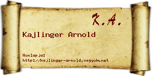 Kajlinger Arnold névjegykártya