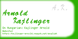 arnold kajlinger business card